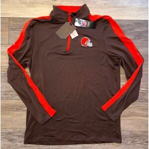 NWT Men's Cleveland Browns Antigua 1/4 Zip Pullover - XL - Brown